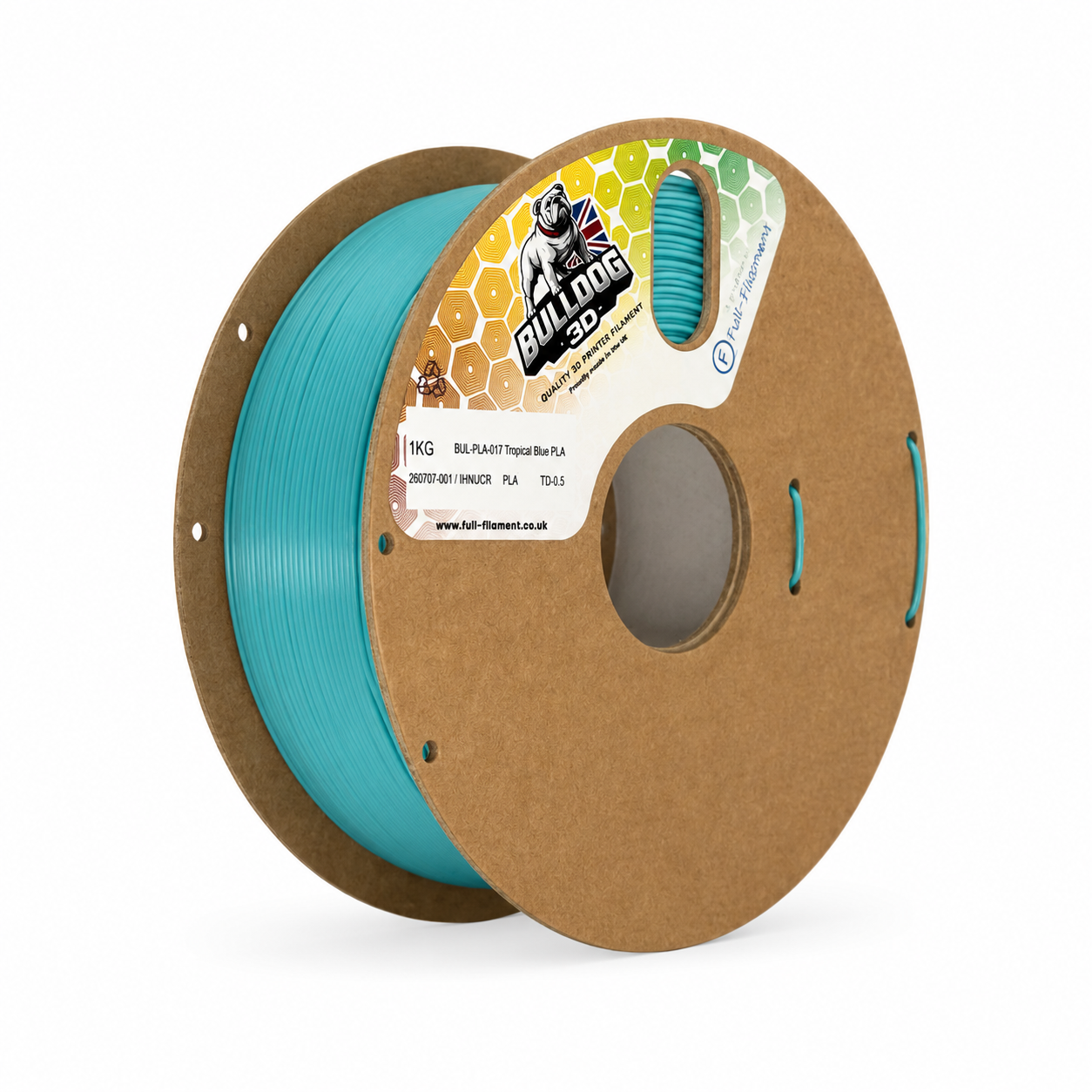 Bulldog-3D PLA Filament 1.75mm in Tropical Blue - 1kg spool