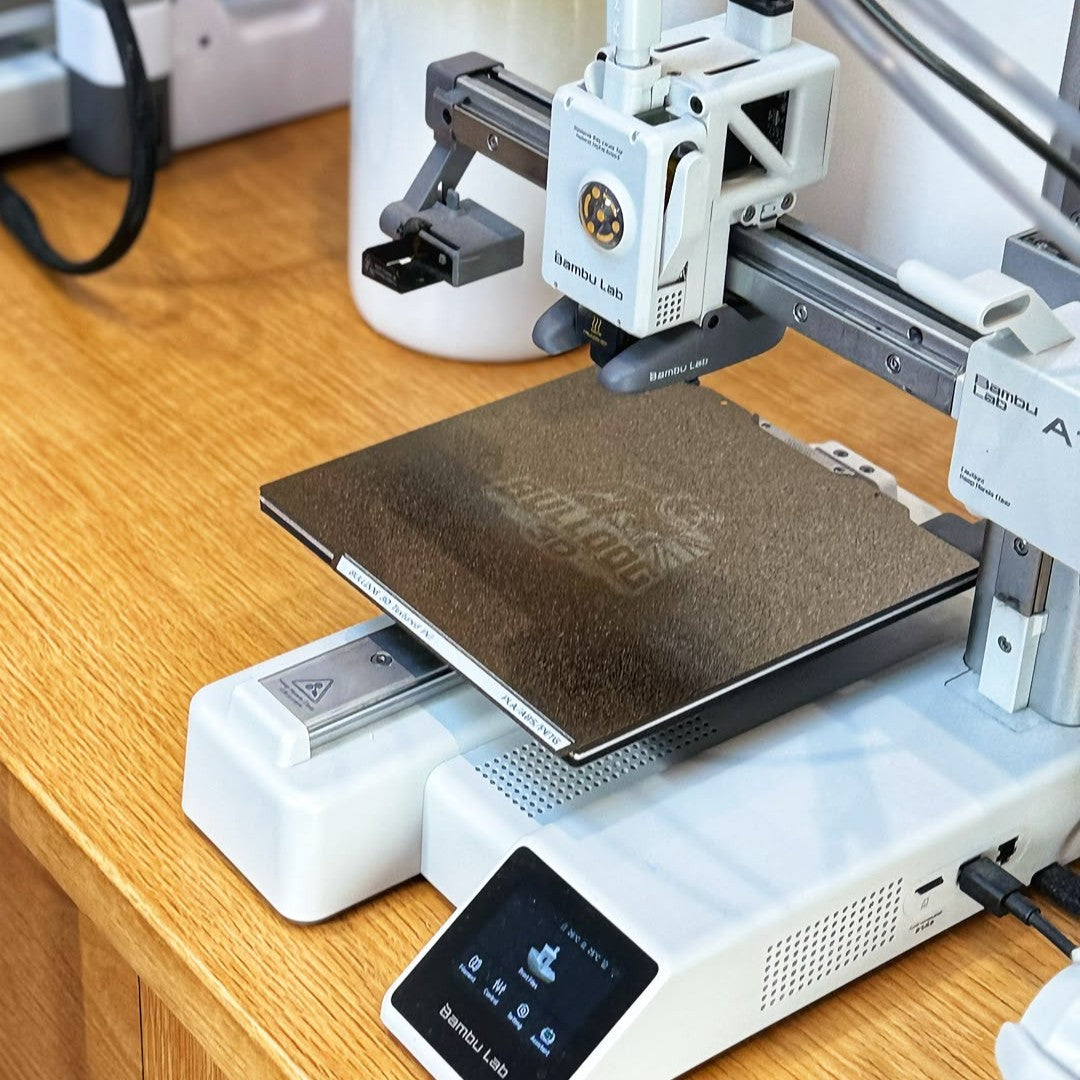Bulldog-3D textured PEI build plate installed on a Bambu Lab A1 Mini printer
